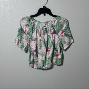 H&M Girls Kids Pink‎ Floral aloha Top size 11-12Y